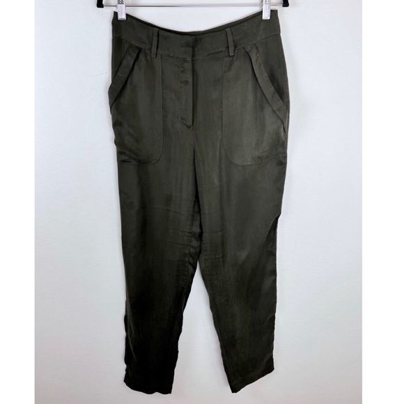 Bebe Women's Cupro Dress Pants High Rise Straight Leg Career - Picture 1 of 4